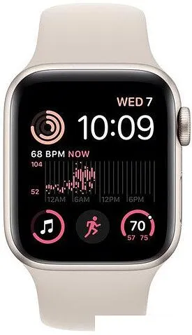 Умные часы Apple Watch SE 2 40 мм (алюминиевый корпус, звездный свет/звездный свет, спортивный силиконовый ремешок S/M)