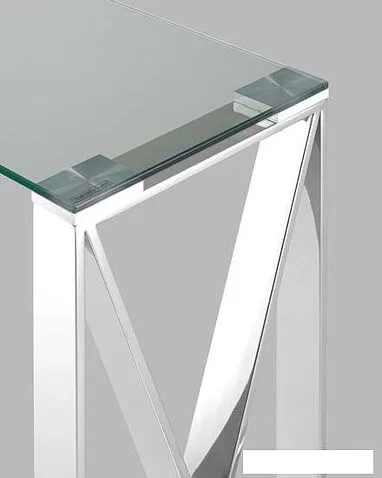 Консольный стол Stool Group Кросс 115x30 (стекло/сталь/серебристый)