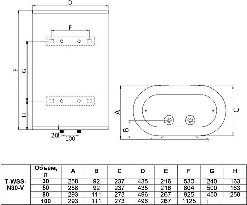 Накопительный электрический водонагреватель Timberk Optima T-WSS50-FS47-V