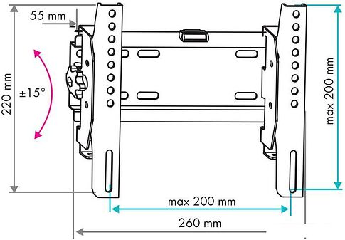 Кронштейн VLK TRENTO-38 (черный)