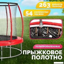 Батут Sundays Favorite Premium 10FT (красный, с сеткой, с лестницей) Батут Sundays Favorite Premium 10FT (красный, с сеткой, с лестницей)