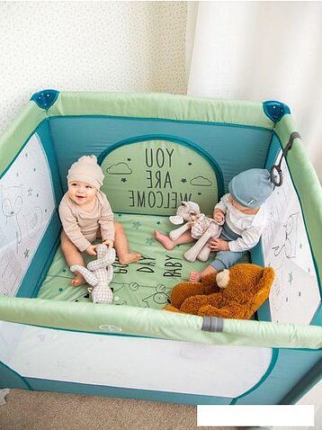 Игровой манеж Amarobaby Walky Good Day Fox (оливковый)