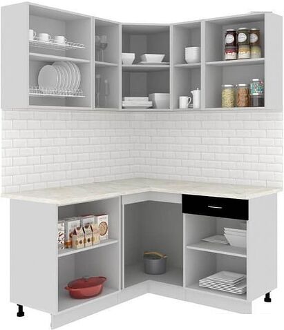 Угловая кухня Кортекс-мебель Корнелия Экстра 1.5x1.5м (дуб сонома/королевский опал)