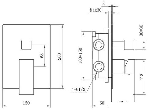 Душевая система  Berges Wasserhaus Nardis 3S 071012