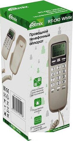 Проводной телефон Ritmix RT-010 (белый)