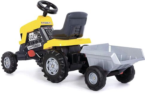 Педальная машинка Полесье Каталка-трактор с педалями Turbo с полуприцепом 89328