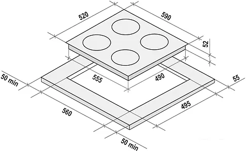 Варочная панель Krona Virgola 60 BL
