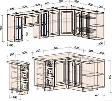Готовая кухня Интерлиния Мила Шато 1.5x2.2 правая (белый/белый/кастилло темный) Готовая кухня Интерлиния Мила Шато 1.5x2.2 правая (белый/белый/кастилло темный)