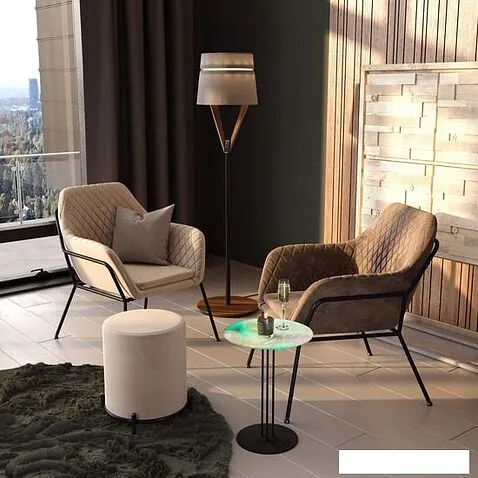 Журнальный столик Sheffilton SHT-CT55/H43 (лазурно голубой/черный муар)