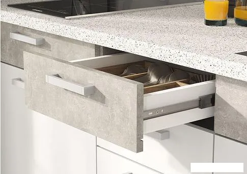 Готовая кухня Стендмебель Денвер 1.6 (белый/ателье светлое)