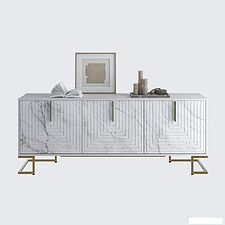 Тумба Involux Неаполь 212T101 (белый премиум/белый мрамор/золото) Тумба Involux Неаполь 212T101 (белый премиум/белый мрамор/золото)