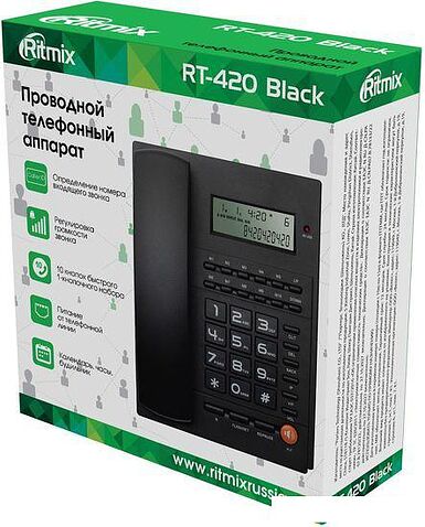 Проводной телефон Ritmix RT-420 (черный)