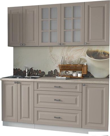 Кухня Интерлиния Мила Деко 1.8 Б (луна/травертин серый)