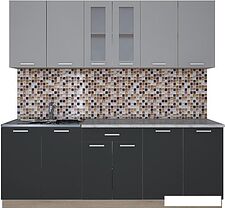 Готовая кухня Интерлиния Мила 22 (антрацит/серебро)