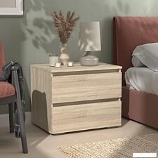 Тумба Кортекс-мебель Бари 60 2ш (дуб сонома/дуб сонома/дуб сонома)