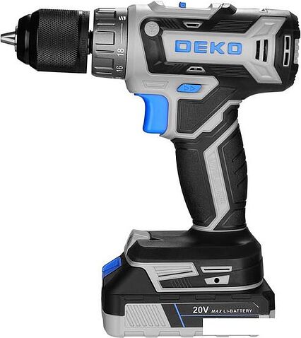 Дрель-шуруповерт Deko DKCD20V PRO 080-1001 (с 2-мя АКБ, кейс, оснастка)