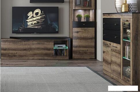 Тумба Anrex Jagger 1V2D2S Дуб Монастырский/Черный