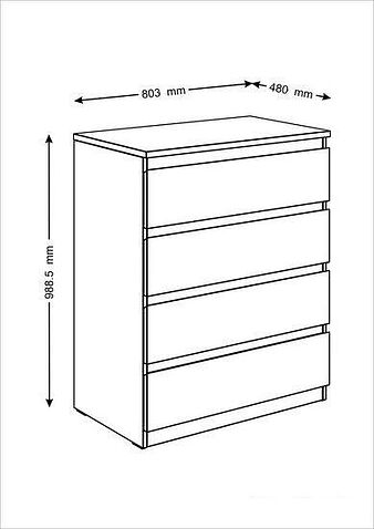 Комод Mio Tesoro Мальта 4 ящика 80x99 2.05.02.070.1 (белый)