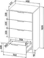 Комод Интерлиния Концепт КТ-К60 (черный/антрацит)