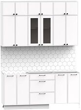 Готовая кухня Интермебель Лион-4 1.8м без столешницы (белый софт)