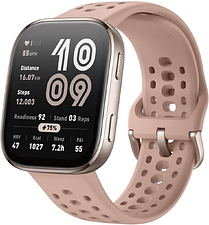 Умные часы Amazfit Bip 6 (титановый, с розовым силиконовым ремешком)