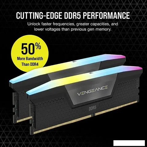 Оперативная память Corsair Vengeance RGB 2x16ГБ DDR5 6400 МГц CMH32GX5M2B6400C36