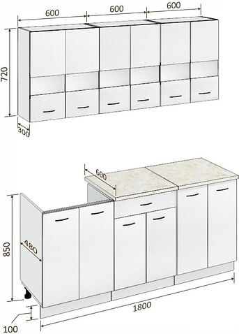 Кухня Кортекс-мебель Корнелия Экстра 1.8м (дуб сонома/венге/королевский опал)