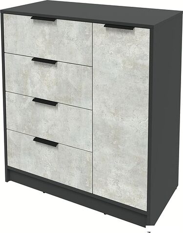 Тумба Интерлиния Концепт КТ-Т90 (бетон лайт/антрацит)