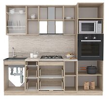 Готовая кухня Интерлиния Мила 2.3 ВТ (серебристый/антрацит/малага)