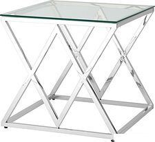 Журнальный столик Stool Group Инсигния 55x55 EET-026 (прозрачное стекло/сталь серебристый) Журнальный столик Stool Group Инсигния 55x55 EET-026 (прозрачное стекло/сталь серебристый)