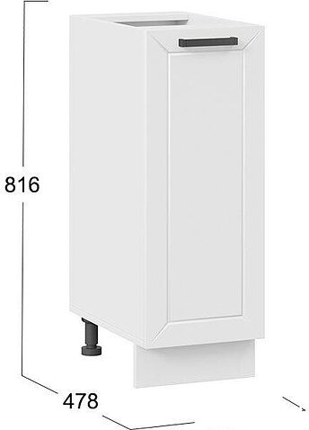 Шкаф напольный Трия Лорас 1Н3 (белый/холст белый)