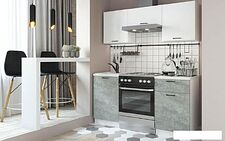 Готовая кухня ДСВ Дуся-2 1.6 (белый бриллиант/цемент)