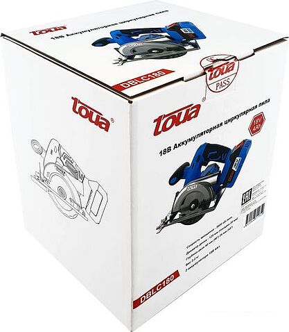 Дисковая (циркулярная) пила Toua DBLC180-1 (с 1-м АКБ)