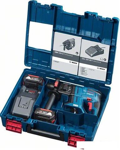 Перфоратор Bosch GBH 180-LI Professional 0611911121 (с 2-мя АКБ, кейс)