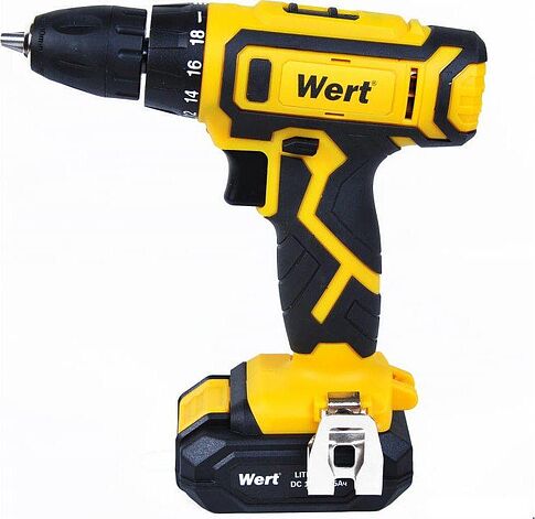 Дрель-шуруповерт Wert CD 16-2TLi (с 2-мя АКБ, кейс)