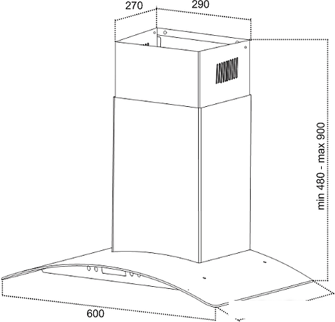 Кухонная вытяжка Germes Alt sensor inox