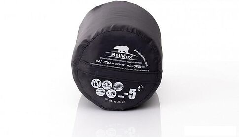 Спальный мешок BalMax Аляска Econom Series до -5 (черный)