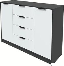 Тумба Интерлиния Концепт КТ-Т140 (белый платинум/антрацит)