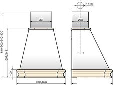 Кухонная вытяжка Elikor Пергола 90П-650-П3Л 281755 (бежевый/дуб неокрашенный, съемное обрамление)