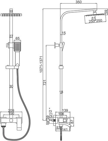 Душевая система  Ledeme L72417-1