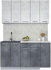 Готовая кухня Интерлиния Мила Лайт 1.5 (бетон лайт/бетон портленд)