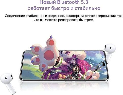 Наушники HONOR Earbuds X6 (сиреневый, международная версия)