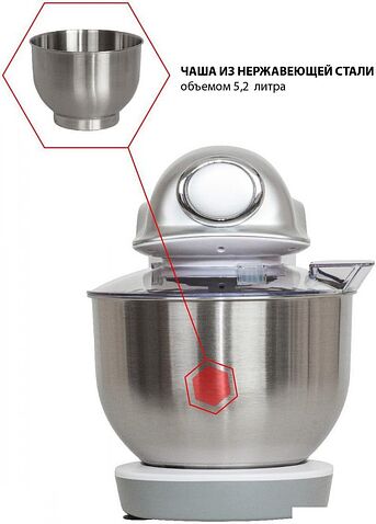 Планетарный миксер JVC JK-MX510 (белый/серебристый)