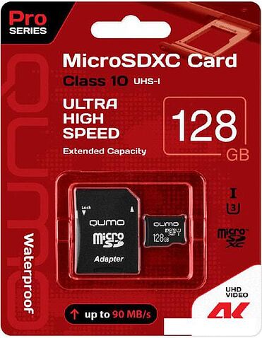 Карта памяти QUMO microSDXC QM128GMICSDXC10U3 128GB