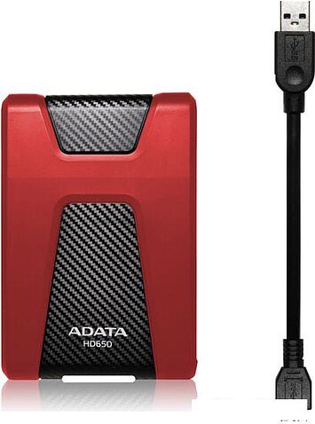 Внешний жесткий диск A-Data DashDrive Durable HD650 AHD650-1TU31-CRD 1TB (красный)