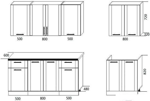 Готовая кухня ЭлиГард Виктория 2.6 (белый/рамка дуб венге/белый)