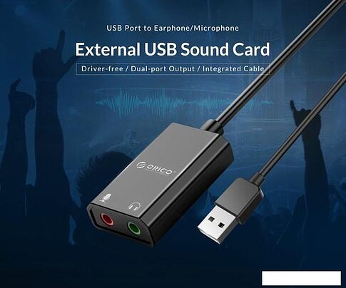 USB аудиоадаптер Orico SKT2-BK