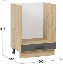 Шкаф напольный Трия Лорас 1Н6Б (дуб крафт золотой/холст вулкан)