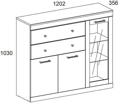 Тумба Anrex Jagger 1V2D2S Дуб Монастырский/Черный