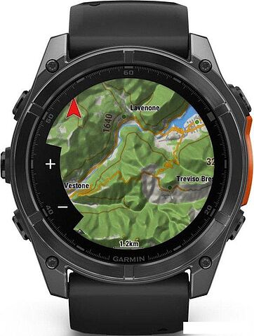 Умные часы Garmin Fenix 8 51мм (серый, черный силиконовый ремешок)